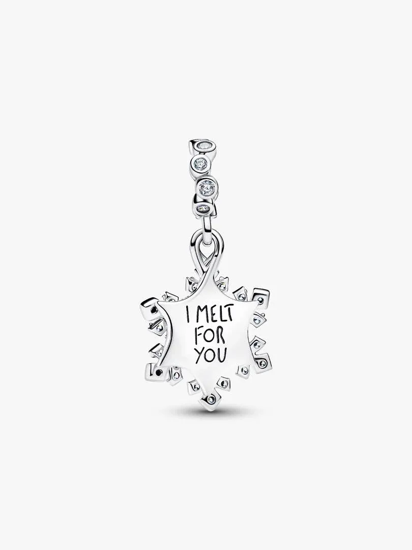 Front view of star charm with engraved text, isolated on a white background.