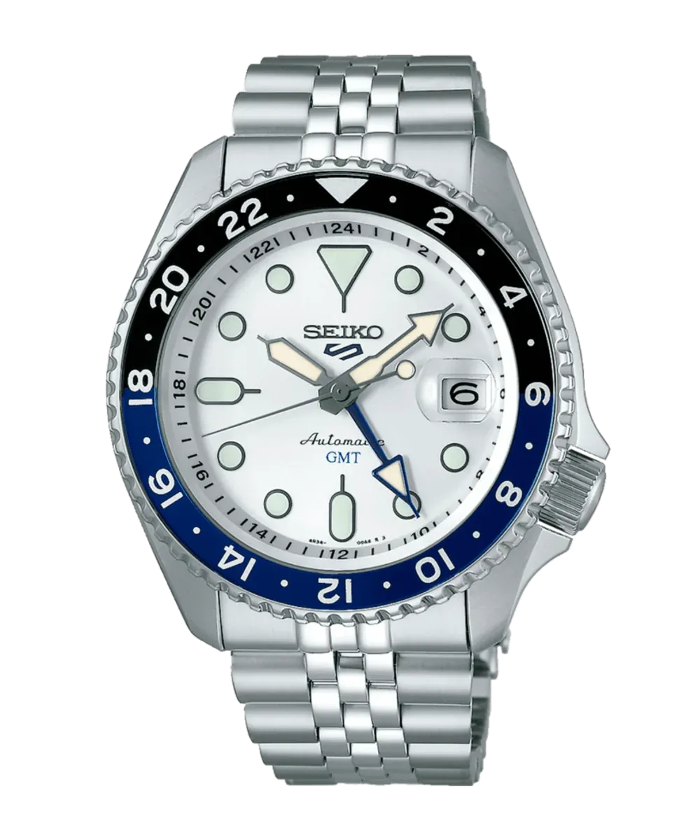 Vista frontal completa del reloj sobre fondo blanco, encuadre centrado.