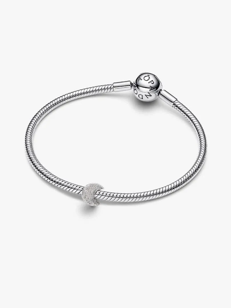 Chain bracelet with crescent moon charm, front view on a white background.