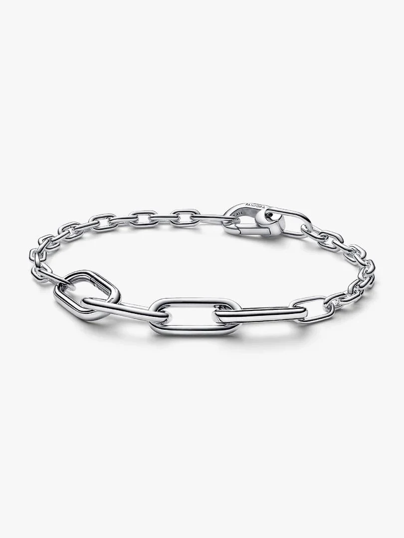 Link bracelet shown at a side angle on a white background, featuring the lobster clasp and large links.
