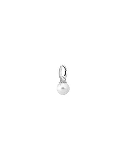 Front view of white pearl charm, centered shot on a pure white background.